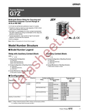 G7Z-2A2B-02Z DC12 datasheet  